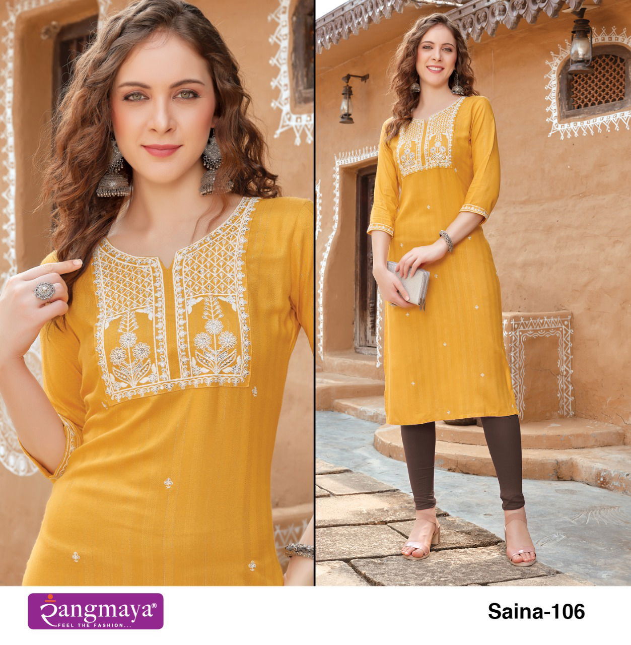 Saina By Rangmaya 101-106 Designer Kurtis Catalog